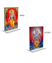 Sri Ram & Lord Vishnu Acrylic T-Style Photo Stand - 11x13 Inches, Compact and Stylish Spiritual Display, easily change 2 photos (Pack of 1)