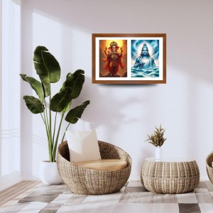 Lord ganesha and varuna deva Photo Frame - 19x23Inches - Spiritual Artwork for Home Decor, Puja Room and Office Decoration Lord ganesha and varuna deva Photo Frame - 19x23Inches - Spiritual Artwork for Home Decor, Puja Room and Office Decoration
