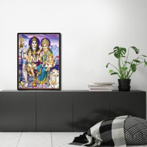 Shiva Family Laminated Photo - 5x7 Inches, Divine Blessings for Home & Office and Temple Decoration Shiva Family Laminated Photo - 5x7 Inches, Divine Blessings for Home & Office and Temple Decoration