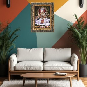 Maa Saraswati Digital Print Photo 6.7x8.7 inches (I6056) - Vibrant Religious Wall Art for Home or Office Decor.