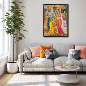 Ram Sita Laminated Photo - 5x7 Inches, Divine Blessings for Home & Office and Temple Decoration