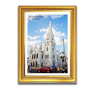 San Thomas Basilica Church Photo Frame, Beautiful Elegant Framed Wall Art of Iconic Cathedral