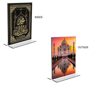 Islamic Allah & Taj Mahal Acrylic T-Style Photo Stand, Compact and Stylish Spiritual Display, easily change 2 photos (Pack of 1) Islamic Allah & Taj Mahal Acrylic T-Style Photo Stand, Compact and Stylish Spiritual Display, easily change 2 photos (Pack of 1)