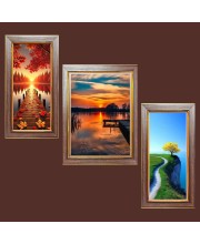 3-Pack The Geometry of Water and Wood Photo Frames - 2 Pieces 6x13 Inch & 1 Piece 10x13 Inch - Rustic Wall Art for Home & Office Decor - Botanical Wall Hanging for Living Room, Bedroom, or Works 3-Pack The Geometry of Water and Wood Photo Frames - 2 Pieces 6x13 Inch & 1 Piece 10x13 Inch - Rustic Wall Art for Home & Office Decor - Botanical Wall Hanging for Living Room, Bedroom, or Works