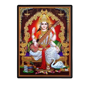 Saraswati Laminated Photo - 5x7 Inches, Divine Blessings for Home & Office and Temple Decoration Saraswati Laminated Photo - 5x7 Inches, Divine Blessings for Home & Office and Temple Decoration