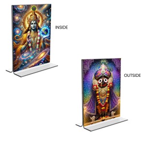 Lord Vishnu & Lord Jagannath Acrylic T-Style Photo Stand - 11x13 Inches, Compact and Stylish Spiritual Display, easily change 2 photos (Pack of 1) Lord Vishnu & Lord Jagannath Acrylic T-Style Photo Stand - 11x13 Inches, Compact and Stylish Spiritual Display, easily change 2 photos (Pack of 1)