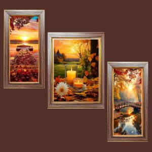 3-Pack Beneath the Sky, Beyond Time Photo Frames - 2 Pieces 10x17 Inch & 1 Piece 14x17 Inch - Rustic Wall Art for Home & Office Decor - Botanical Wall Hanging for Living Room, Bedroom, or Worksp