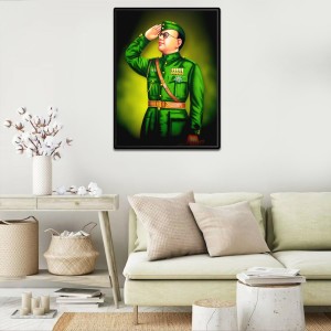 Netaji Subhash Candra Bose Laminated Photo - 11x13 Inches, Divine Blessings for Home & Office and Temple Decoration