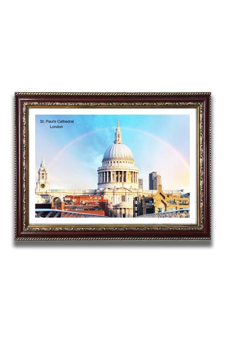 St. Paul Church Photo Frame, 10x14 Inches Beautiful Elegant Framed Wall Art of Iconic Cathedral