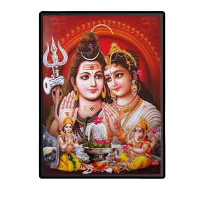 Shiva Family Laminated Photo - 5x7 Inches, Divine Blessings for Home & Office and Temple Decoration Shiva Family Laminated Photo - 5x7 Inches, Divine Blessings for Home & Office and Temple Decoration