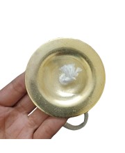HiTechMart Handcrafted Brass Manjeera &ndash; 7.5cm Indian Classical Musical Instrument for Bhajan, Kirtan, Puja &ndash; Traditional Cymbals with Clear, Resonant Sound &ndash; 118gm Lightweight with Durable String