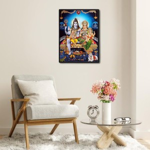 Shiva Family Laminated Photo - 5x7 Inches, Divine Blessings for Home & Office and Temple Decoration Shiva Family Laminated Photo - 5x7 Inches, Divine Blessings for Home & Office and Temple Decoration