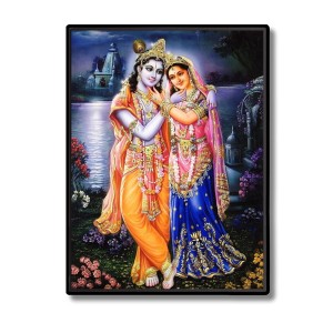 Radha Krishna Laminated Photo - 5x7 Inches, Divine Blessings for Home & Office and Temple Decoration