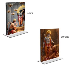 Sri Hanuman & Sri Ram Acrylic T-Style Photo Stand - 11x13 Inches, Compact and Stylish Spiritual Display, easily change 2 photos (Pack of 1) Sri Hanuman & Sri Ram Acrylic T-Style Photo Stand - 11x13 Inches, Compact and Stylish Spiritual Display, easily change 2 photos (Pack of 1)