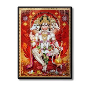 Panchamukhi Hanuman Laminated Photo - 5x7 Inches, Divine Blessings for Home & Office and Temple Decoration