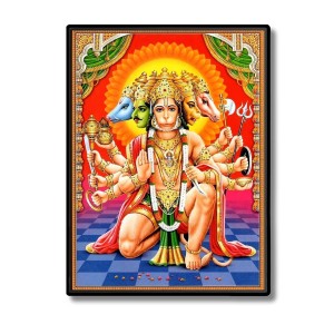 Panchamukhi Hanuman Laminated Photo - 5x7 Inches, Divine Blessings for Home & Office and Temple Decoration