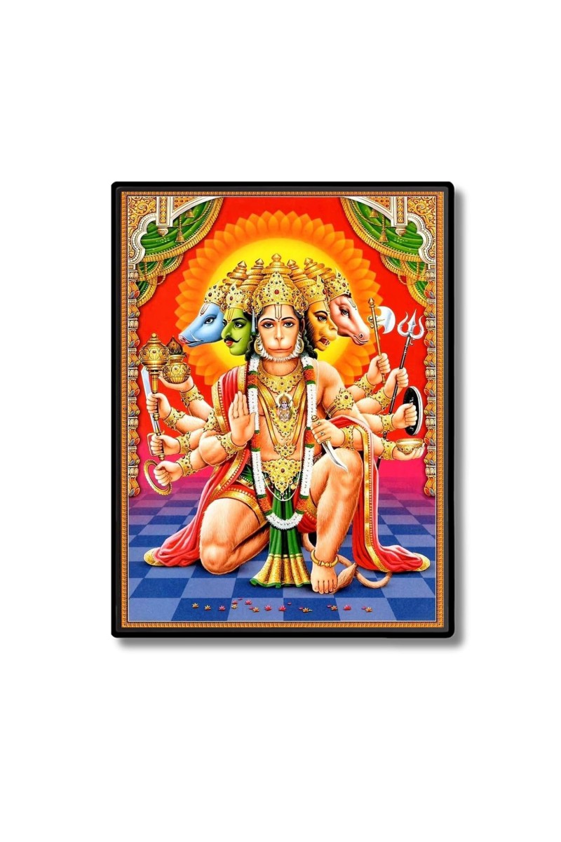 Panchamukhi Hanuman Laminated Photo - 5x7 Inches, Divine Blessings for Home & Office and Temple Decoration