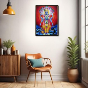 Vishnu Laminated Photo - 5x7 Inches, Divine Blessings for Home & Office and Temple Decoration
