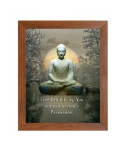 Buddha & His Famous Quote Photo Frame - Brown Frame, Perfect for Office & Wall Decoration, Ideal Gift