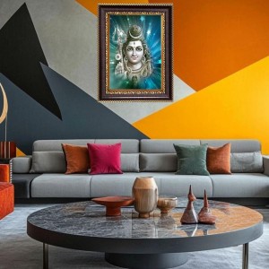 Lord Shiva Digital Print Photo 6.7x8.7 inches - Vibrant Religious Wall Art for Home or Office Decor.