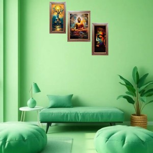 3-Pack The serenity buddha painting Photo Frames - 2 Pieces 6x13 Inch & 1 Piece 10x13 Inch - Rustic Wall Art for Home & Office Decor - Botanical Wall Hanging for Living Room, Bedroom, or Workspa