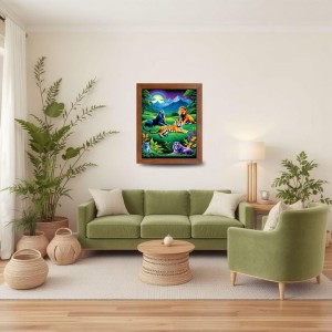 AI Funny Lion and Tiger Art Picture for Kids - 12x16 inches, Brown Color - Perfect Wall Decor for Children's Room AI Funny Lion and Tiger Art Picture for Kids - 12x16 inches, Brown Color - Perfect Wall Decor for Children's Room
