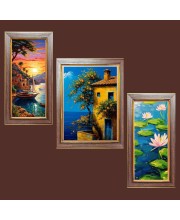 3-Pack Sunset’s Golden Embrace painting Photo Frames - 2 Pieces 10x17 Inch & 1 Piece 14x17 Inch - Rustic Wall Art for Home & Office Decor - Botanical Wall Hanging for Living Room, Bedroom, or 3-Pack Sunset’s Golden Embrace painting Photo Frames - 2 Pieces 10x17 Inch & 1 Piece 14x17 Inch - Rustic Wall Art for Home & Office Decor - Botanical Wall Hanging for Living Room, Bedroom, or