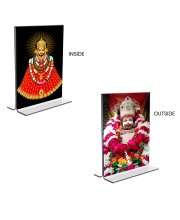 Lord Khatu shyam Acrylic T-Style Photo Stand - 11x13 Inches, Compact and Stylish Spiritual Display, easily change 2 photos (Pack of 1)