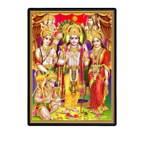 Ram Darbar Laminated Photo - 5x7 Inches, Divine Blessings for Home & Office and Temple Decoration Ram Darbar Laminated Photo - 5x7 Inches, Divine Blessings for Home & Office and Temple Decoration