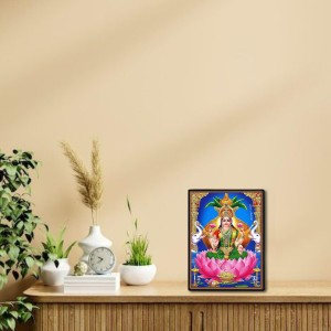 Maa Lakshmi Laminated Photo - 13x15 Inches, Divine Blessings for Home & Office and Temple Decoration