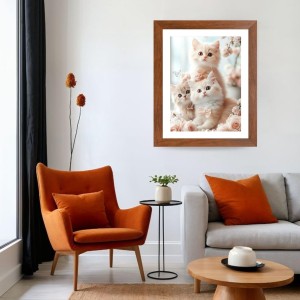AI Funny Cute Cat Art Picture for Kids - 10x14 inches, Brown Color - Perfect Wall Decor for Children's Room