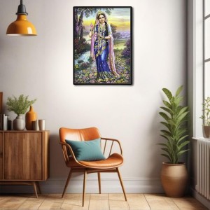 Radha Laminated Photo - 5x7 Inches, Divine Blessings for Home & Office and Temple Decoration