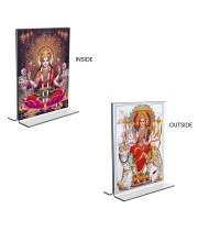 Debi Lakshmi & Debi Durga Acrylic T-Style Photo Stand - 11x13 Inches, Compact and Stylish Spiritual Display, easily change 2 photos (Pack of 1)