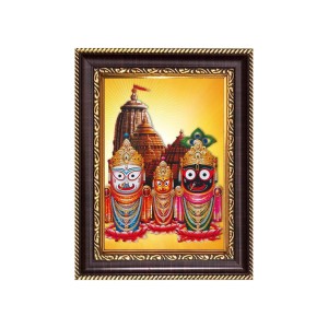 Sri Jagannath, Subhadra and Balaram Digital Print Photo 6.7x8.7 inches - Vibrant Religious Wall Art for Home, Office and Temple Decor.