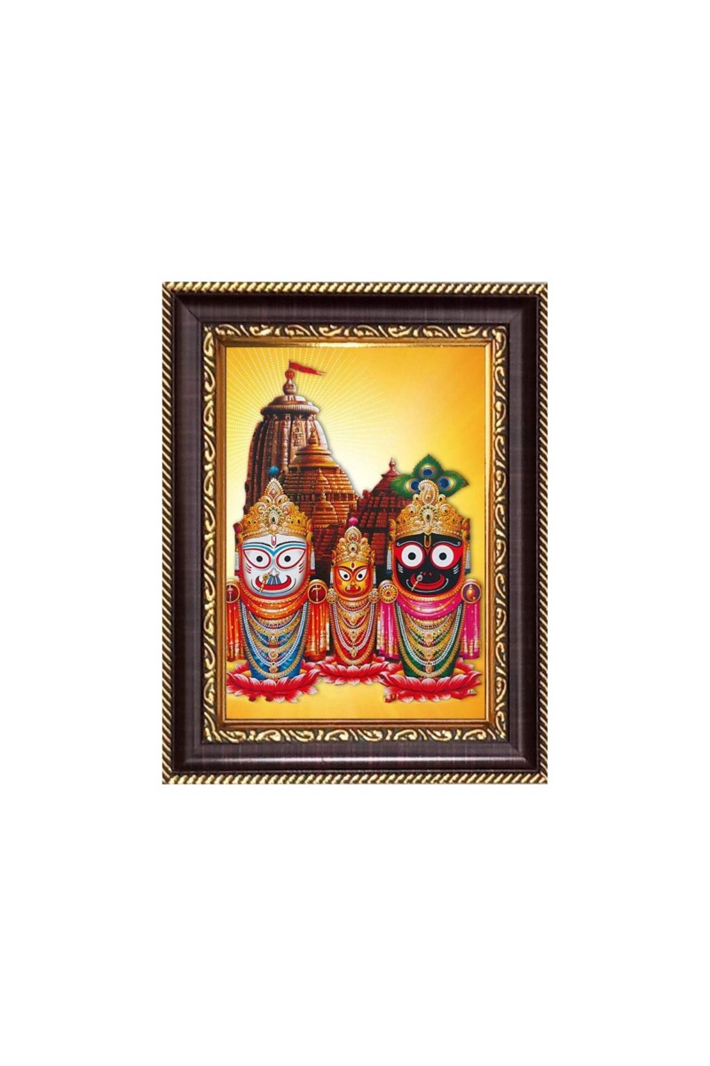 Sri Jagannath, Subhadra and Balaram Digital Print Photo 6.7x8.7 inches - Vibrant Religious Wall Art for Home, Office and Temple Decor.