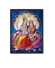 Vishnu Lakshmi Laminated Photo - 5x7 Inches, Divine Blessings for Home & Office and Temple Decoration