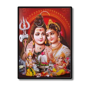 Shiva Family Laminated Photo - 5x7 Inches, Divine Blessings for Home & Office and Temple Decoration Shiva Family Laminated Photo - 5x7 Inches, Divine Blessings for Home & Office and Temple Decoration