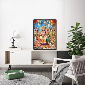 Ram Darbar Laminated Photo - 13x15 Inches, Divine Blessings for Home & Office and Temple Decoration Ram Darbar Laminated Photo - 13x15 Inches, Divine Blessings for Home & Office and Temple Decoration