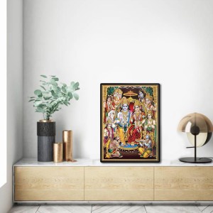Ram Darbar Laminated Photo - 5x7 Inches, Divine Blessings for Home & Office and Temple Decoration Ram Darbar Laminated Photo - 5x7 Inches, Divine Blessings for Home & Office and Temple Decoration