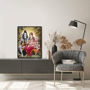 Shiva Family Laminated Photo - 5x7 Inches, Divine Blessings for Home & Office and Temple Decoration Shiva Family Laminated Photo - 5x7 Inches, Divine Blessings for Home & Office and Temple Decoration