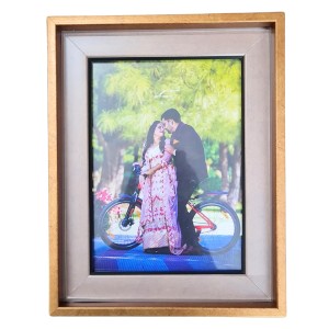 HiTechMart Polystyrene Personalized Photo Frame – Custom Picture Frame for Wall and Tabletop Display – Ideal for Home Decor and Gifting (Golden)