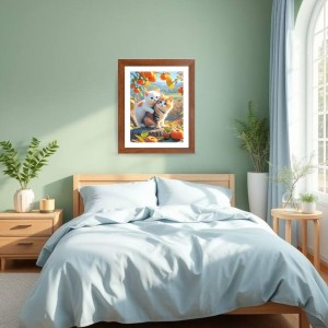 AI Funny Cute Cat Art Picture for Kids - 10x14 inches, Brown Color - Perfect Wall Decor for Children's Room AI Funny Cute Cat Art Picture for Kids - 10x14 inches, Brown Color - Perfect Wall Decor for Children's Room