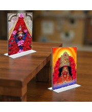 Tara Debi Acrylic T-Style Photo Stand - 5x7 Inches, Compact and Stylish Spiritual Display, easily change 2 photos (Pack of 1)