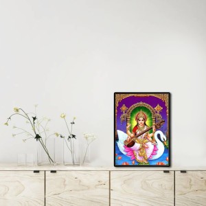 Saraswati Laminated Photo - 5x7 Inches, Divine Blessings for Home & Office and Temple Decoration Saraswati Laminated Photo - 5x7 Inches, Divine Blessings for Home & Office and Temple Decoration