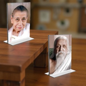 Sri Aurobindo & Debi Mirra Alfassa Acrylic T-Style Photo Stand, Compact and Stylish Spiritual Display, easily change 2 photos (Pack of 1) Sri Aurobindo & Debi Mirra Alfassa Acrylic T-Style Photo Stand, Compact and Stylish Spiritual Display, easily change 2 photos (Pack of 1)