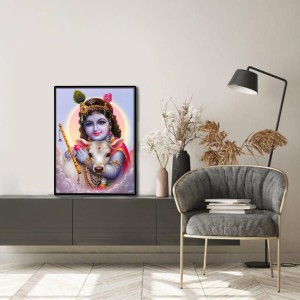 Baby Krishna Laminated Photo - 13x15 Inches, Divine Blessings for Home & Office and Temple Decoration Baby Krishna Laminated Photo - 13x15 Inches, Divine Blessings for Home & Office and Temple Decoration