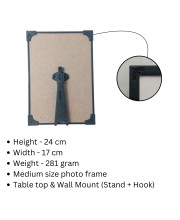 Hitech Sales Anukul Thakur Wooden Laminated Photo Frame with Stand for Pooja Room, Temple, Home Decor, Gift (Wallmount and Tabletop, 24 x 17 cm)