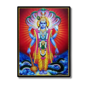 Vishnu Laminated Photo - 5x7 Inches, Divine Blessings for Home & Office and Temple Decoration