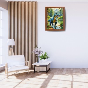 AI Funny Dinosaurs Art Picture for Kids - 10x14 inches, Brown Color - Perfect Wall Decor for Children's Room AI Funny Dinosaurs Art Picture for Kids - 10x14 inches, Brown Color - Perfect Wall Decor for Children's Room