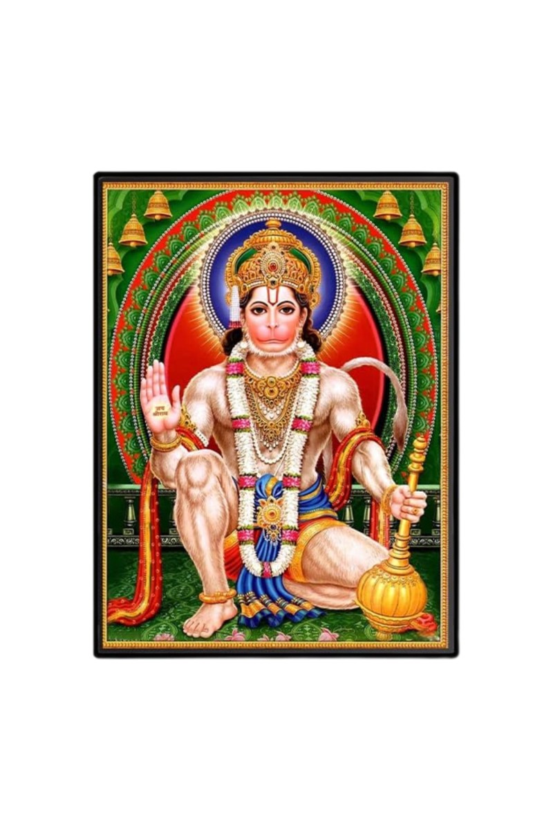 Sri Hanuman Laminated Photo - 11x13 Inches, Divine Blessings for Home & Office and Temple Decoration